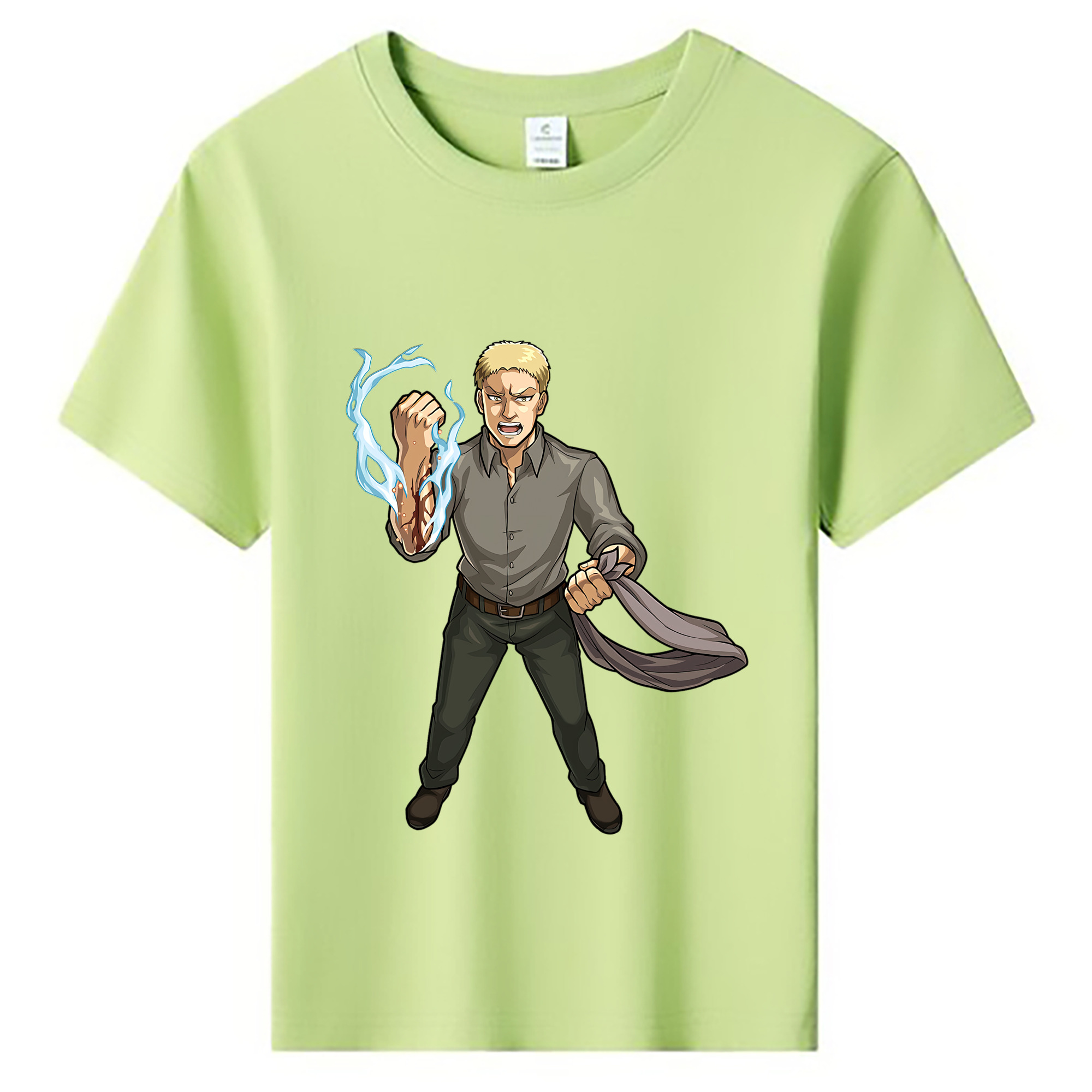 （画像用） 進撃の巨人 ライナー・ブラウン Attack on Titan Reiner Braun 綿100％キッズTシャツ（フロントプリント）